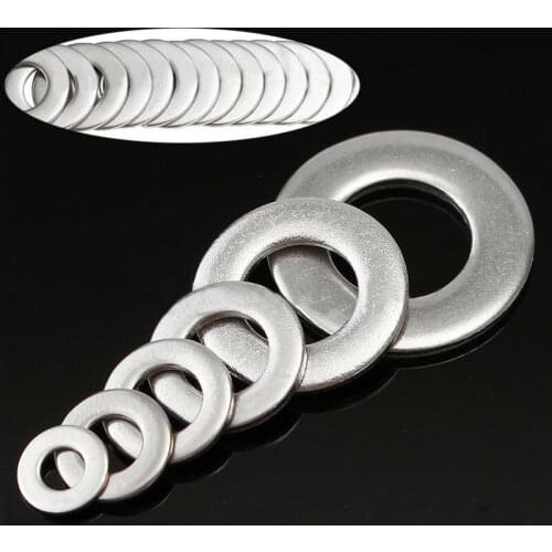 105pcs M3 M4 M5 M6 M8 M10 Classification Fastener 304 Stainless Steel Silver Washer Metric Flat Washer Kit