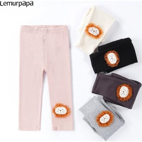 Girls Leggings Children Pants Cartoon Lion High Elasticity Children Pants Legging Cotton Elastic Waist Trousers Four Seasons