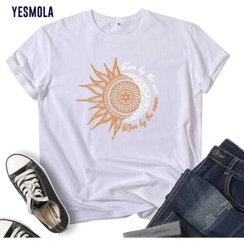 YESMOLA 2021 Summer Woman T Shirts Sunflower Print Tshirts Cotton Streetwear Tops Harajuku Vintage Tops Harajuku Female T-shirt