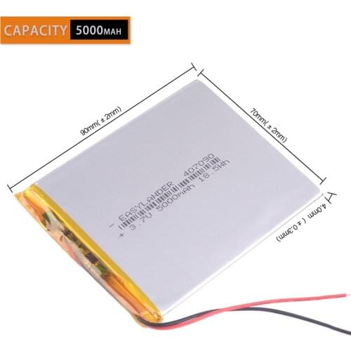 CE Rohs 5000mah Li-ion 307090 3.7V Polymer lithiumion Battery e-book texet TB-536FL tablet tekset digma idxd7