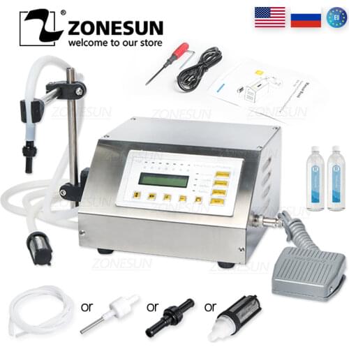 ZONESUN 5-3500ml Digital Control Alcohol Drink Beverage Perfume Juice Milk Small Bottle Filler GFK 160 Liquid Filling Machine