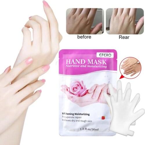 6Pair Rose Hand Mask Peel Hand Care Moisturize Spa Gloves Whitening Nourish Hand Essence Exfoliating Anti-drying Hand Cream