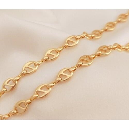 Plated 14K True Gold Filled Color Retention Copper Pig Nose Necklace Chain DIY Jewelry Making Accessories Findings