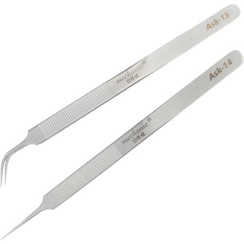 MECHANIC ASK-14 ASK-15 lengthened non-slip tweezers clip precision electronic instrument tweezers for mobile phone repair