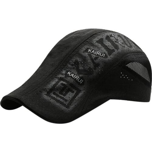 Mens Hat Berets Cap Golf Driving Sun Cap Fashion Cotton Mesh Berets Caps for Men Casual Peaked Hat New Summer