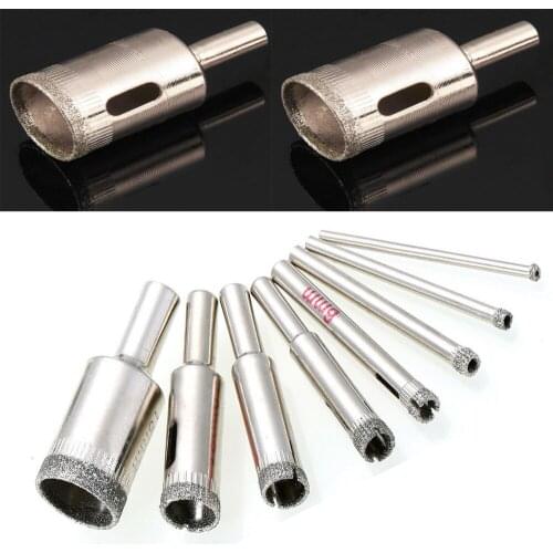 10 pcs Diamond Drill Bits Glass Tile Hole Saw Bits Set, Hollow Core Drill Bits, Extractor Remover Hole Saws for Glass, Ceramics