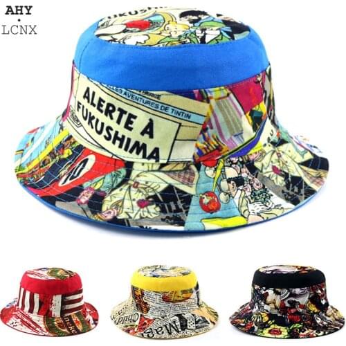Fashion Colorful Print Baby Hat Bucket Hat Cartoon Design Cotton Kids Summer Panama Sun Cap Toddler Boys Girls Fisherman Hats
