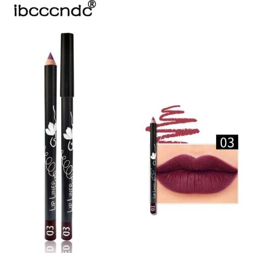 12Colors Cosmetic Professional Wood Lipliner Waterproof Lady Charming Lip Liner Soft Pencil Contour Makeup Lipstick Tool