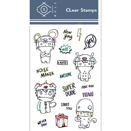 11*16cm Mice warriors Transparent Silicone Rubber Clear Stamps cartoon Scrapbooking/DIY Easter Childrens toys album