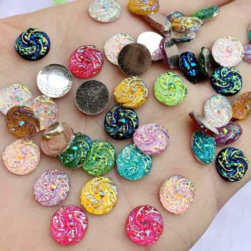 DIY FlatBack stones and crystals Resin Round rhinestone applique Beads Gems For DIY Wedding Dress Button 600pcs 10mm -B23*12
