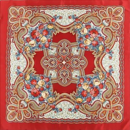 100cm Bohemia Paisley Square Scarf Luxury Brand Winter Scarf Women New Design kerchief Handkerchief Bandanna Scarves For Ladies