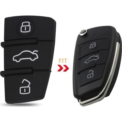 Kutery 3 Button Switchblade Flip Replacement Rubber Pad Remote Key Keyless Fob For Audi A3 A4 A5 A6 A8 Q5 Q7 Tt S Line Rs