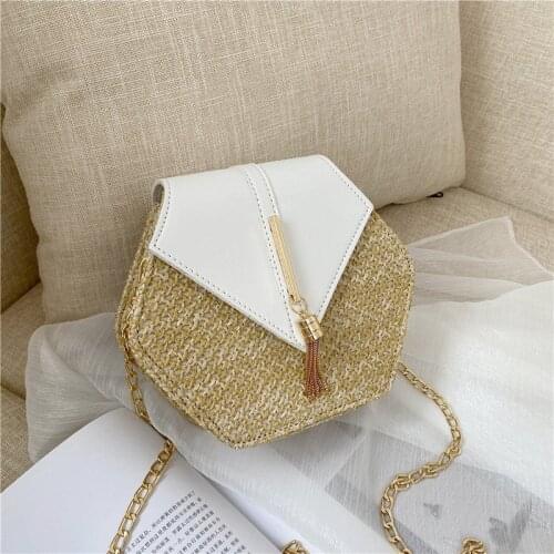 Straw Bag Womens 2021 New Fashion Summer Strap Bag Single Shoulder Messenger Bag Versatile Beach Bag