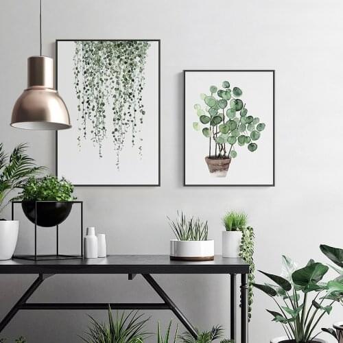 Modern Scandinavia Green Plants Nordic Wall Art Prints Canvas Paintings Gift Poster Pictures Living Room Home Decor
