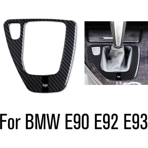 Car Styling Real Carbon Fiber Gear Shift Control Panel Cover Sticker Trim For BMW 3 Series E90 E92 E93 2005-2009 2010 2011 2012