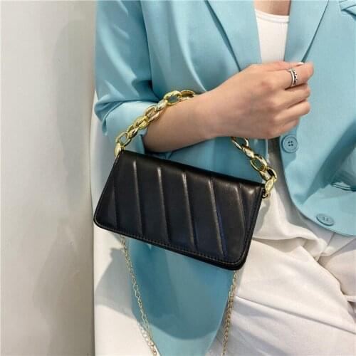 Shoulder Bag Women Bag Handbag Purse Chain Crossbody Bags for Women All-match Striped Fashion 2021 New Trend PU Leather Luxury