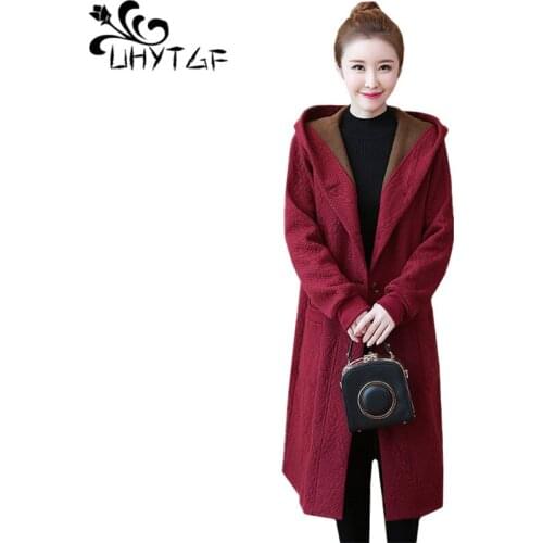 UHYTGF 5XL plus size hoodies womens Fashion hooded plus velvet warm autumn winter jacket Female loose 5XL plus size coat 1307
