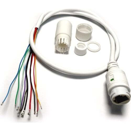 10pcs CCTV Waterproof POE LAN cable with weatherproof connector RJ45, Single status LED for CCTV IP camera board module