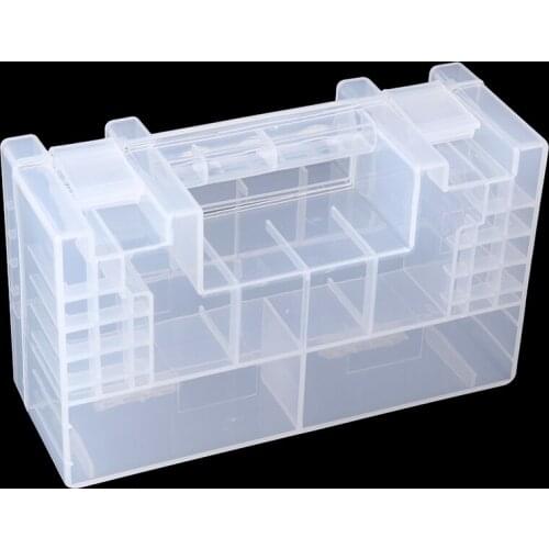 High Quality Plastic Transparent White Battery Case Storage Box Organizer Holder Container For AAA AA Batteries