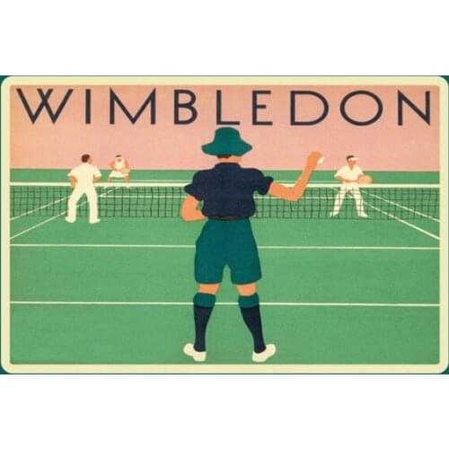 Wimbledon Tennis Tin Sign Metal 20 X 30 CM
