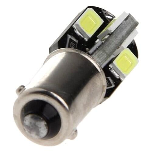 1 Pair DC 12V BA9S H6W 5630 8 SMD LED Turn Signal White Light Bulb For Car
