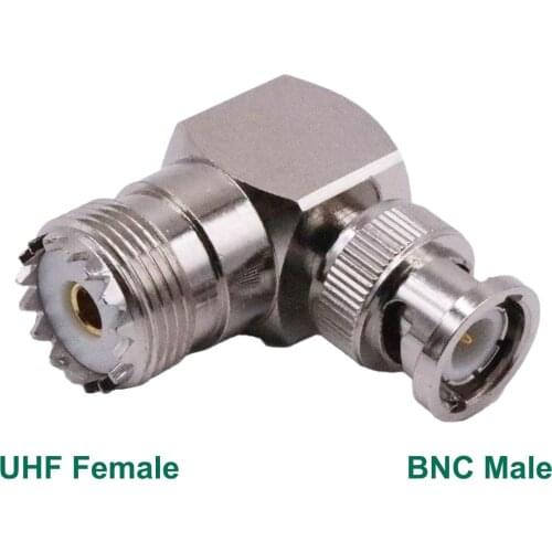 1pc BNC Male Plug to UHF SO239 Female Jack Right Angle 90° RF Coax Coaxial Connector Adapter Converter