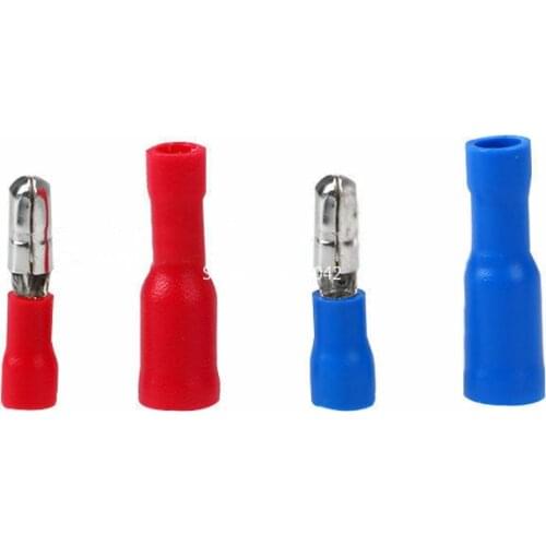 25 Pairs Red Blue Male Female Bullet Insulated Connector Crimp Terminals Cable Plug FRD1.25-156 FRD1-156 MPD1.25-156 MPD1-156