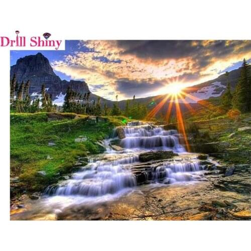 Natural Landscape 5D DIY Diamond Embroidery Waterfall Diamond Painting Full Square Or Round Mosaic Pattern Rhinestone Kit