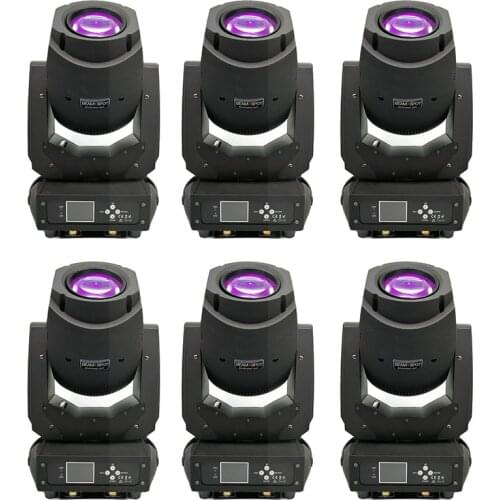 6pcs/lot high power 200W LED Moving Head Beam Spot Wash 3 in 1 Light Rotation Triple prism for Stage Theater show