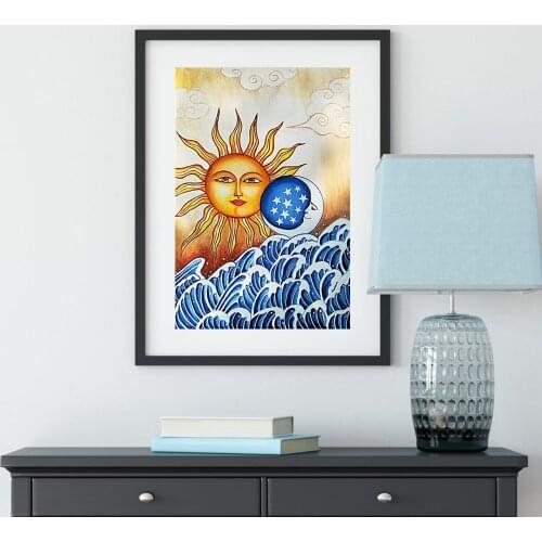 Sun Cloud Cartoon Sky Pictures Canvas Abstract Poster Prints Painting Home Decor Wall Art No Framework For Living Room