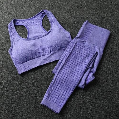 Vital Seamless Yoga Set Women Fitness Clothing Sportswear Woman Gym Leggings Push-up Sports Bra 2 Piece Workout Set Sports Suits