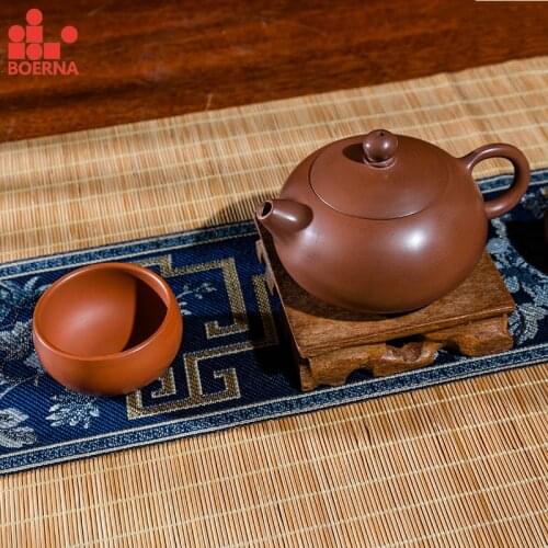 BOERNA Nixing Pottery Teapot with Natural Material Environmental Health Small and Delicate Safe Packing Xishi Kettle for Tea