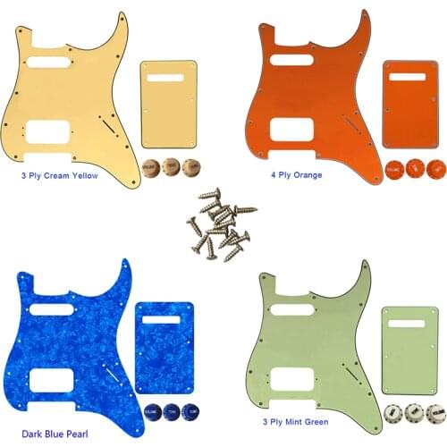 Guitar Parts-For US 72' 11 Screw Hole Standard St Deluxe Humbucker Hs Guitar Pickguard & Back Plate Scratch Plate & Control Knob