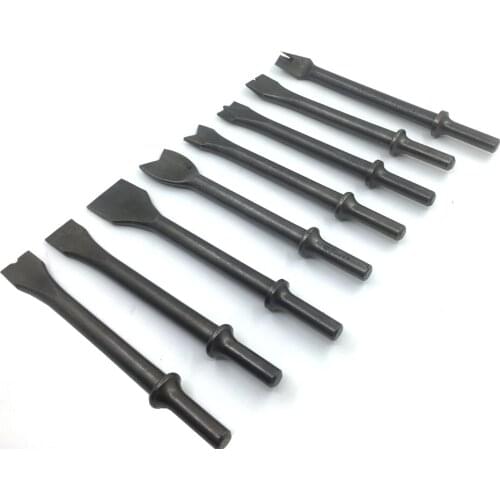 Long Air Pneumatic Hammer Bits Set Angle Flat Chisels Concrete Tile Chisel Wide Chisel Thinset Scraper Chipping Hammer