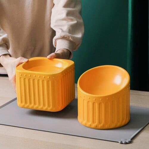 Ceramics Non-Slip Double Cat Bowl Dog Bowl Pet Feeding Cat Water Bowl For Cats Food Pet Bowls For Dogs Feeder Pet Supplies