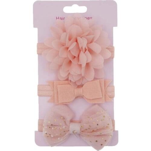 3Pcs Baby Elastic flower headband Headbands Hair Girls Bowknot Hairband Toddler Infants accessories set photography props