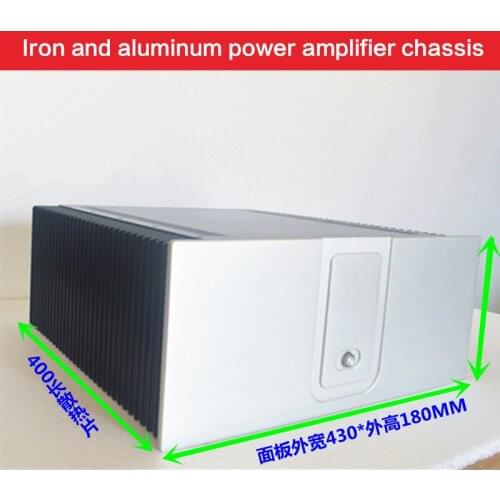 Iron-aluminum Power Amplifier Chassis DIY Large Class A Case HIFI Audio Shell Power Supply Box External Radiator 430*180*407MM