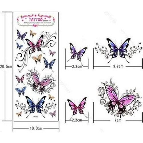 Fashion New Body Art Temporary Tattoo Stickers Butterfly Sexy Glitter Waterproof Tattoo Sticker MPwell