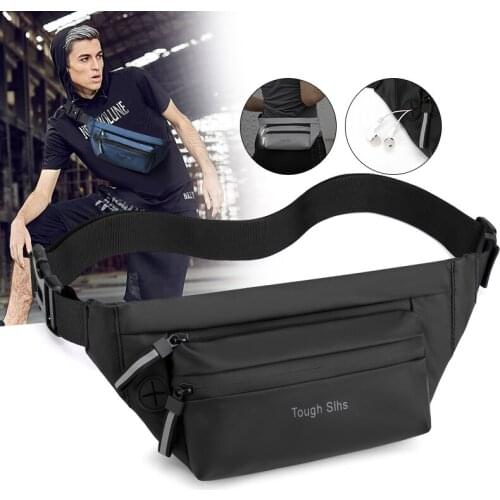 Fashion Solid Colors Sport Waist Bags 2020 Unisex Waist Packs Waterproof Nylon Mens Phone Belt Hip Bag Casual Travel Chest Pack
