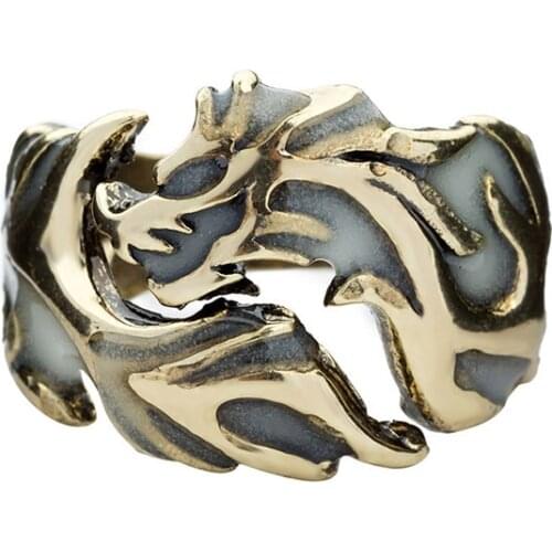 1 Pcs Men Dragon Ring Circle Finger Hoop Luminous Glow in the Dark Gift Jewelry C66