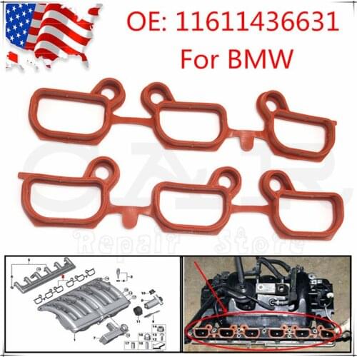 Set of 2PCS Repair Kit For BMW E46 E60 E53 Engine Intake Manifold Gasket 11611436631 11-61-1-436-631 13149650 MS19251