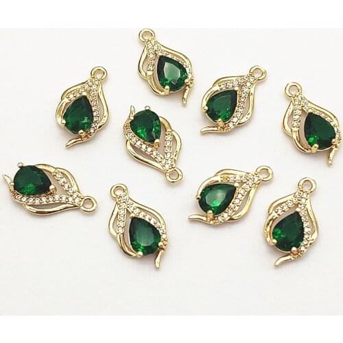 New arrival! 20x11mm 50pcs Cubic Zirconia Drop Charm For Handmade Necklace Earring DIY Parts Jewelry Findings & Components