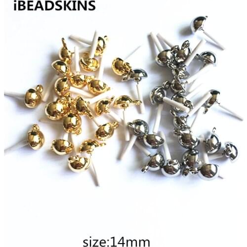 New arrival! 14mm plastic CCB Ear stud, semicircle shape earrings base accessories for Earrings DIY( as shown)