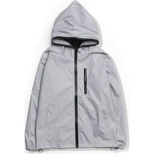 Autumn Luminous Charge Windcheater Printed Japanese-style Popular Brand COUPLES Reflective Vest Jacket Students Tide Mens