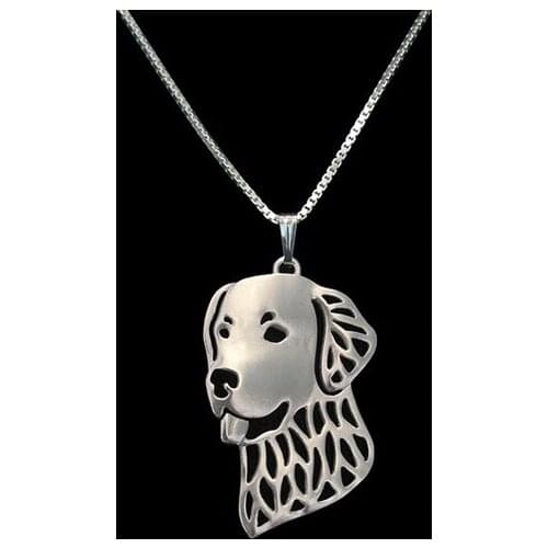 Chic Alloy Golden Retriever necklace dog pendant jewelry golden colors plated 12pcs/lot