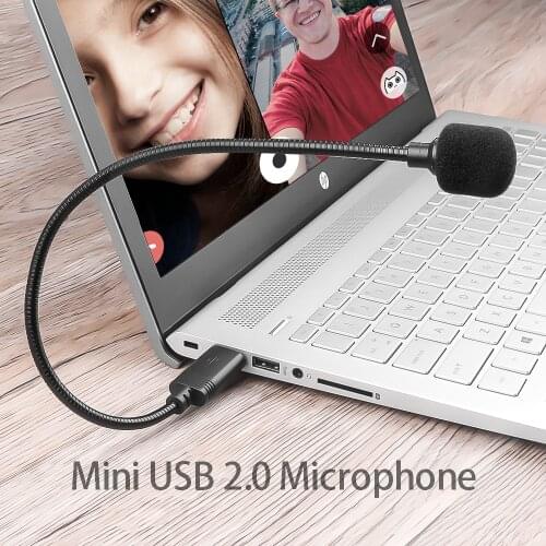 JTKE USB 2.0 Microphone Portable Adjustable MIC Mini Anti-Noise Audio Adapter for Laptop/Notebook/PC/MSN/Skype