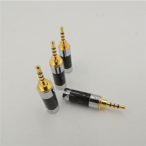 Gold Plated 2.5mm 4 Pole Stereo Audio Jack Plug Connector Adapter Converter Carbon Fiber High Quality for 6MM cable