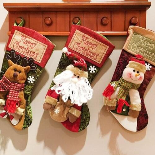 Christmas Decoration Gift Santa Claus Snowman Socks Christmas Gifts Christmas Socks Decoration Christmas Socks Gift Bag 3 Pcs