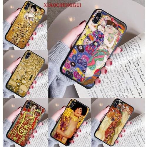 Gustav Klimt The Kiss Art Painting Soft silicone Phone Cases Cover for iphone 11 12 pro mini x xs max xr 5 5S SE 6 6S 7 8 Plus