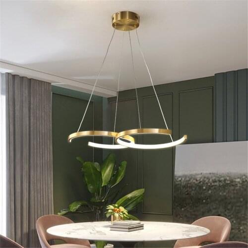Mordern Home Lighting Copper Led Pendant Lights for Living Dining Room Kitchen Hanging Luminaire Indoor Ligthing Pendant Lamps